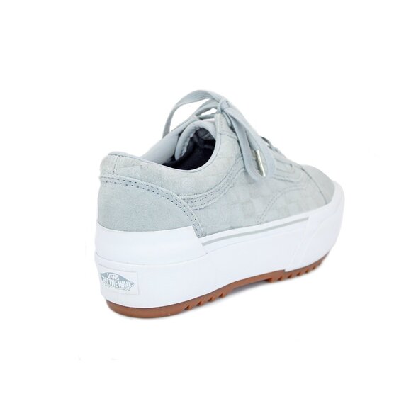 Vans Old Skool Grey Stacked Emboss Check Sneakers: Size 9 - Picture 3 of 8